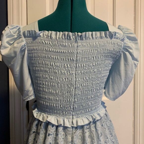 Rachel Parcell Blue Lace Smocked Waist Dress Size XS - Picture 5 of 10